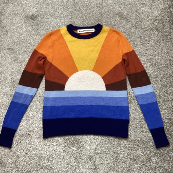 Stoned Immaculate California Dreamin Sweater Multi Sunset Wool Small Intarsia - Picture 6 of 11